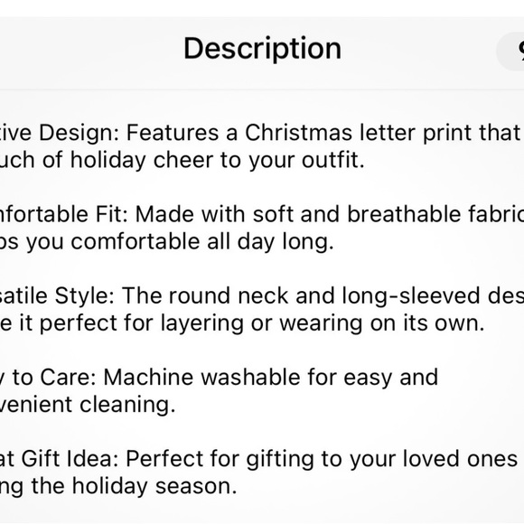 NWT Women's T-shirt  Christmas Letter Print  Round Neck Below $35 Retail - Picture 9 of 10